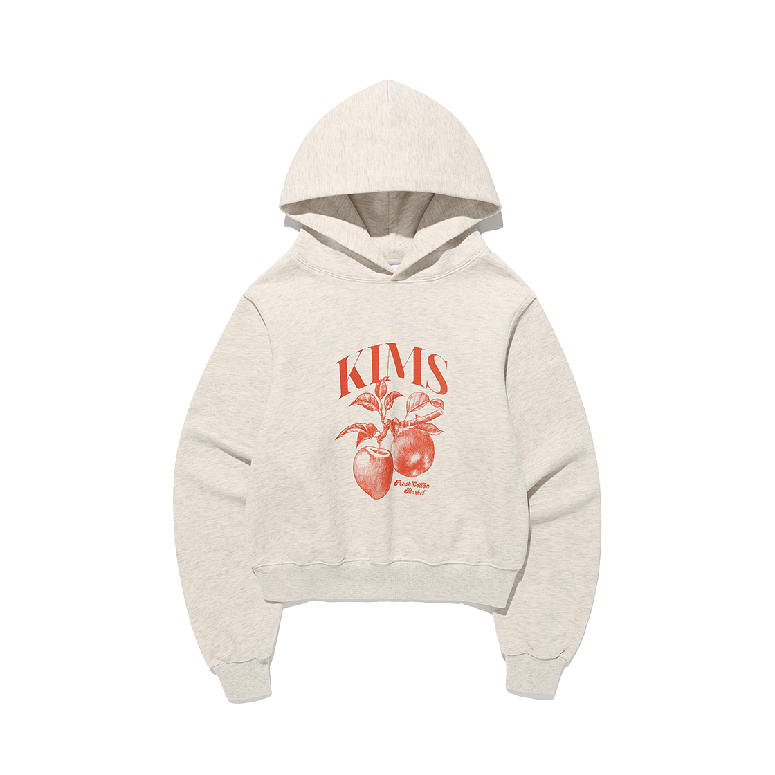 KIB5FUM416AOT Kims Fresh Cotton Market Apple Sketch Hoodie Oatmeal