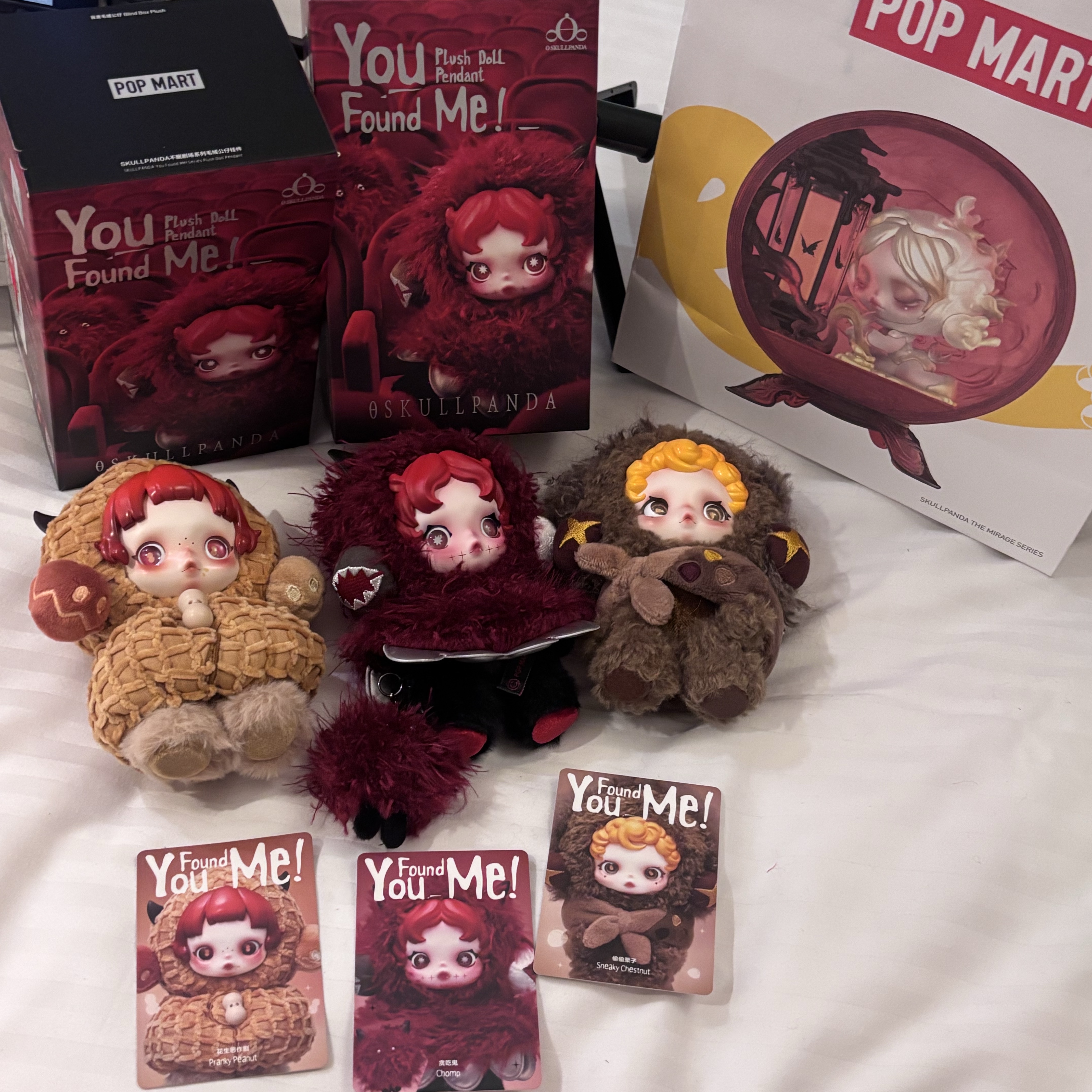Pop Mart Skullpanda You Found Me ! Series Plush Doll Pendant Sneaky Chestnut (Opened Case) 착용 스타일 - 2