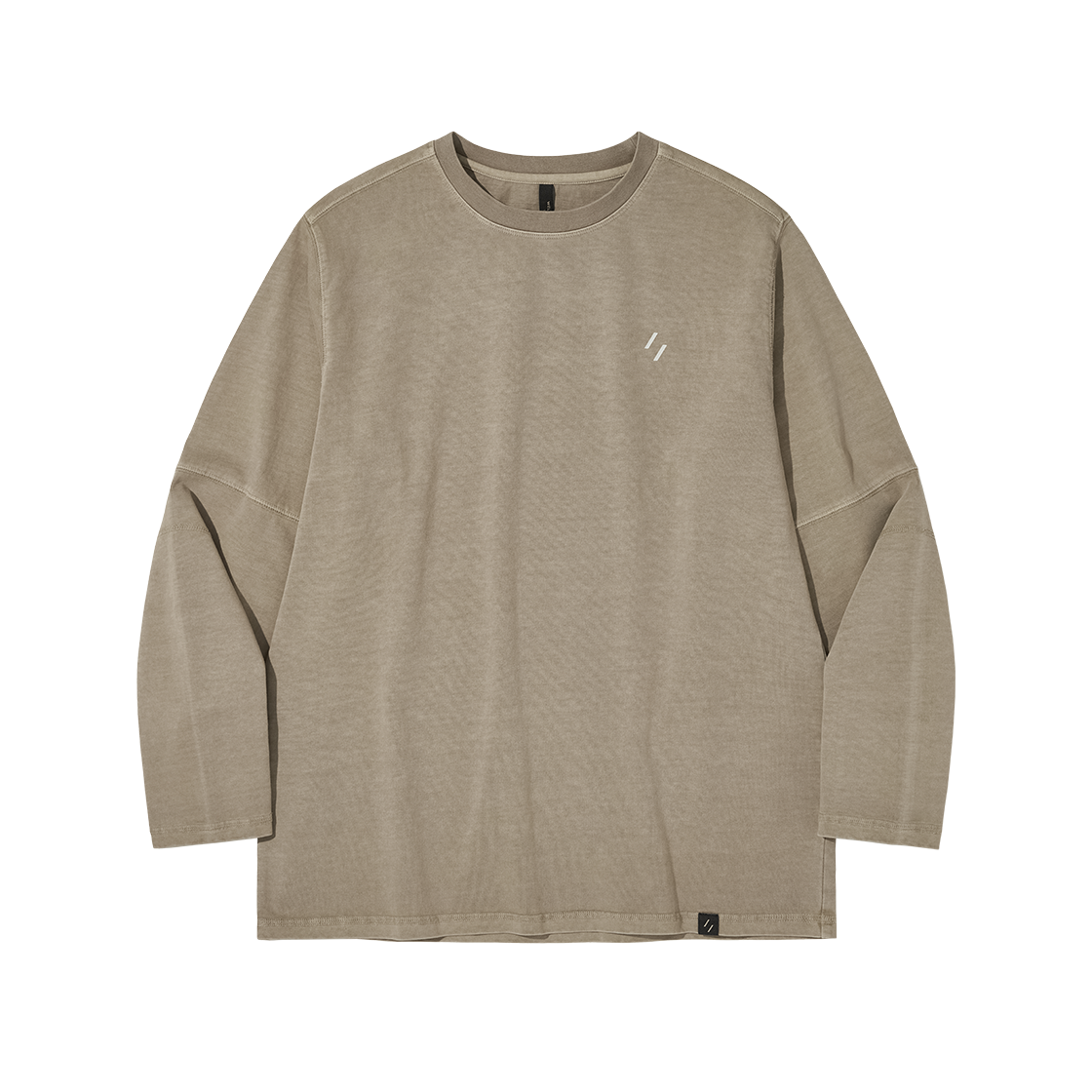 WBEFTL003BE WELTER EXPERIMENT Overdyed Trail Stitch Long Sleeves T-Shirt Beige