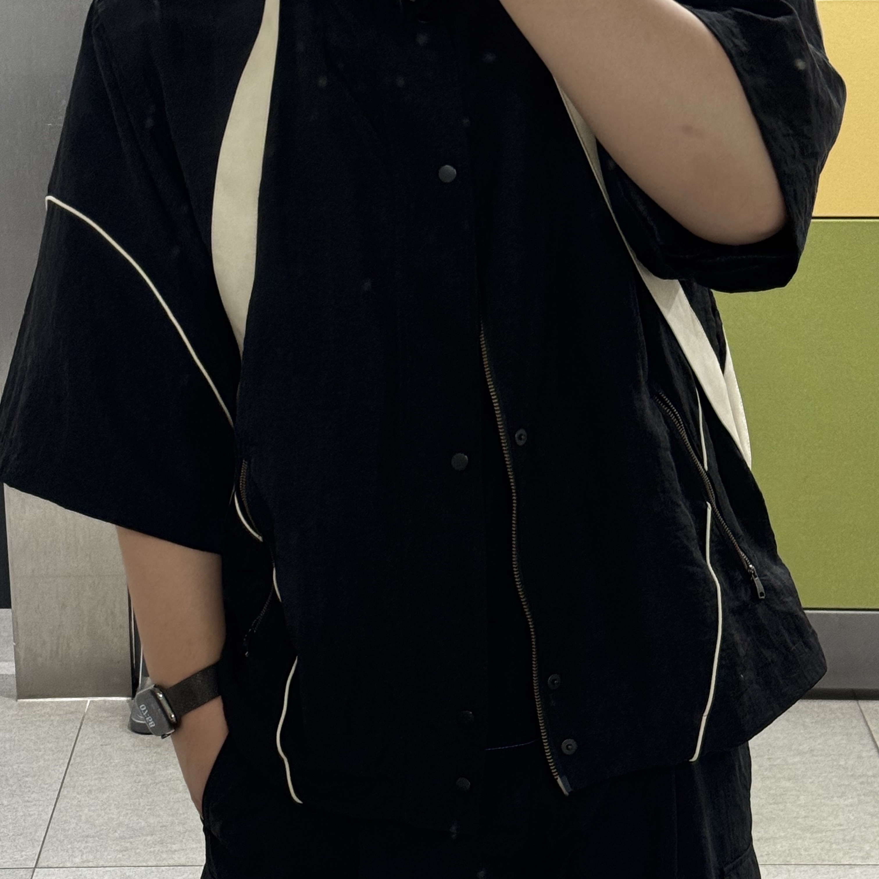 Ader Error Acere Jacket Noir μ°©μ© μ€νμΌ