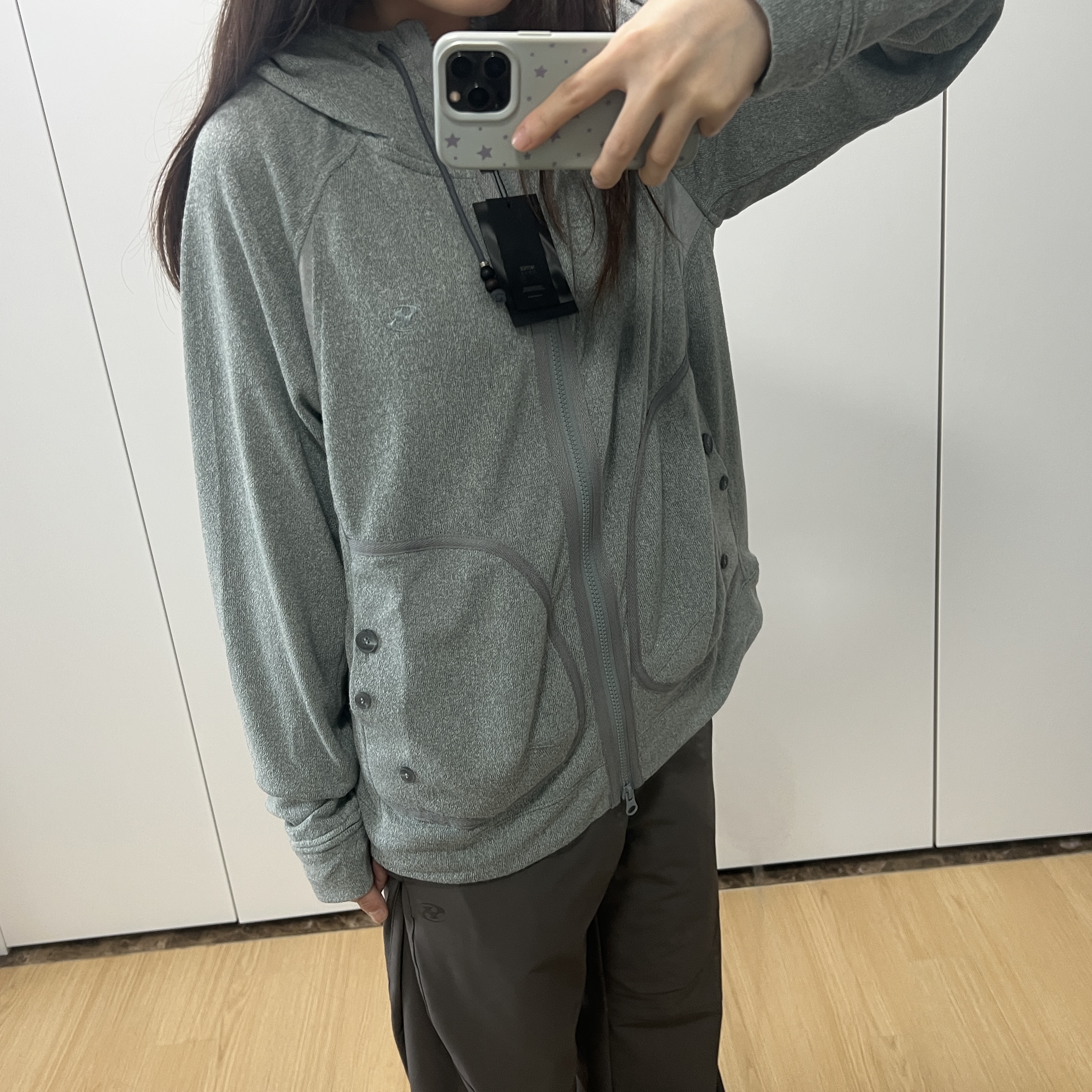 Sansan Gear Kapas Knit Zip-Up Mint 착용 스타일