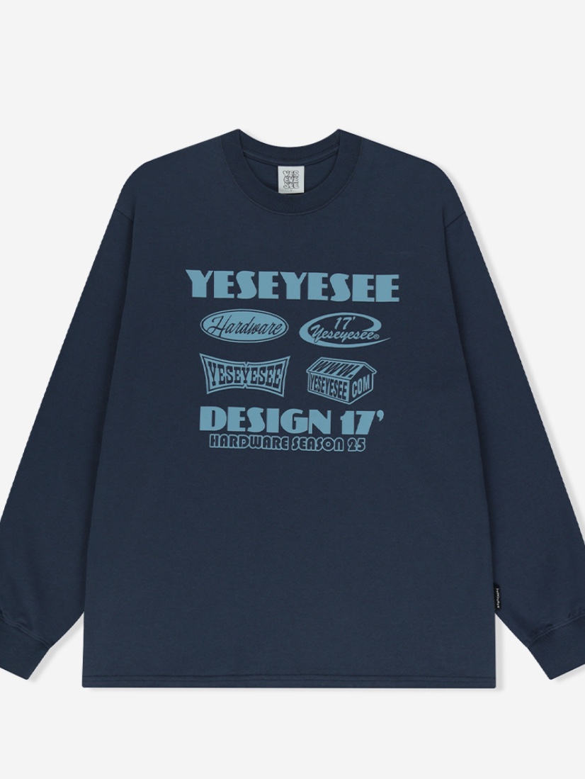 Jordan 4 x Undefeated Retro OG SP Deep Green and Clementine, YESEYESEE Y.E.S Hardware L/S Light Navy 착용 스타일 - 5