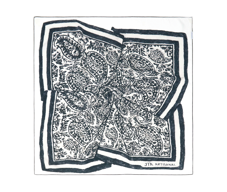 JTK_ARTISANAL_AW25_A03 JTK ARTISANAL Trompe L'Oeil Scarf Black