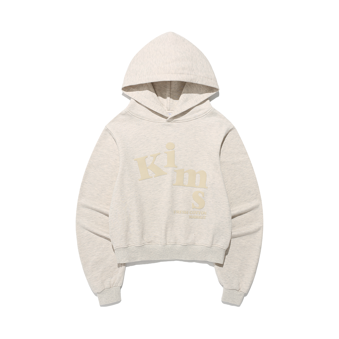 KIB5FUM409AOT Kims Fresh Cotton Market (Unisex) Messy Alpha Logo Hoodie Oatmeal