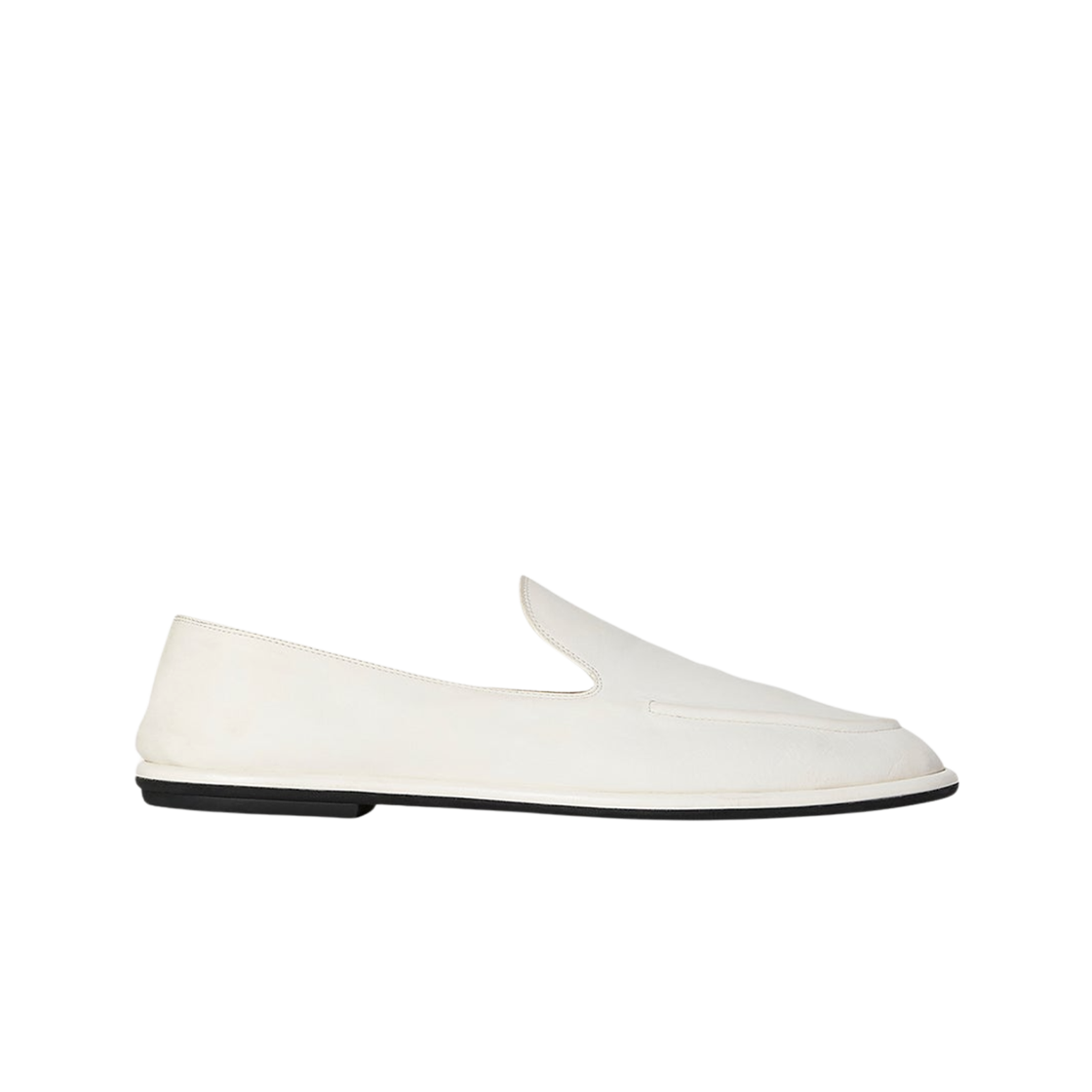 F1258L74MLK (W) The Row Canal Leather Loafer Milk