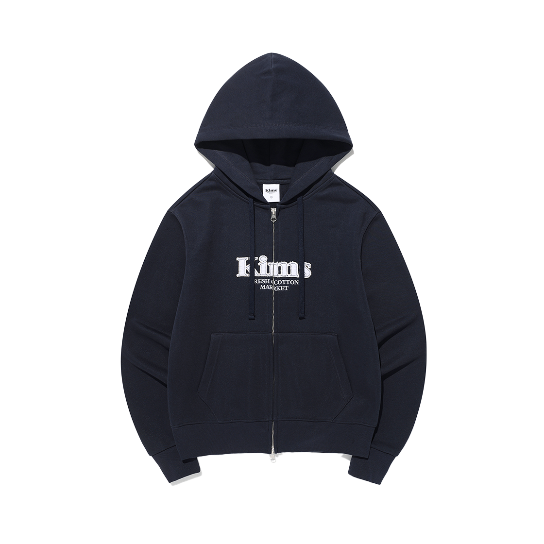 KIB5FUM480ANV Kims Fresh Cotton Market (Unisex) Kims Bam App Zip Hoodie Navy