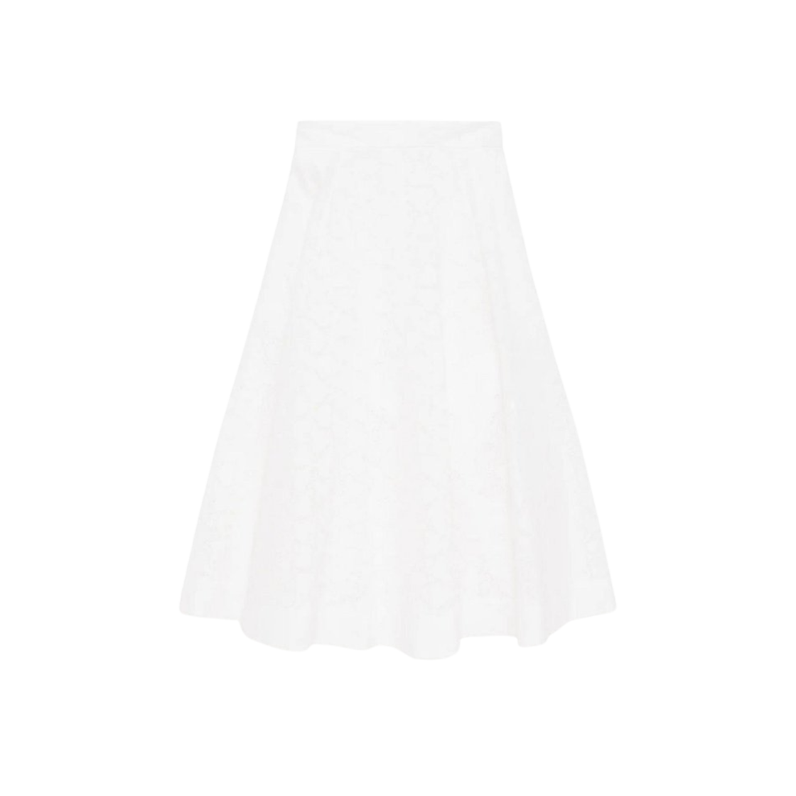 2540SR251 (W) Zimmermann Crush Embroidered Midi Skirt Ivory