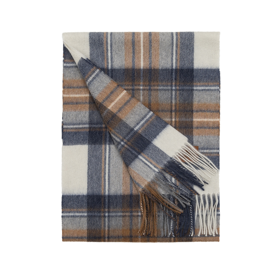 리끌로우 문 체크 캐시미어 100% 머플러 캐럿(RECLOW Munm Check Cashmere 100% Muffler Carrot) - 2