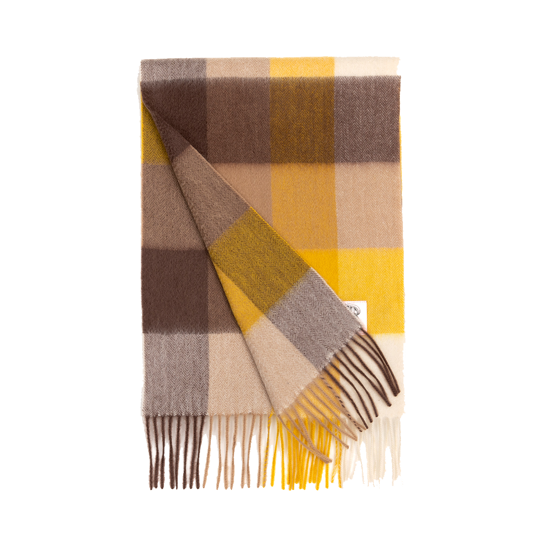 리끌로우 캐시미어 100% 체크 머플러 옐로우(RECLOW 100% Cashmere Check Muffler Yellow) - 2