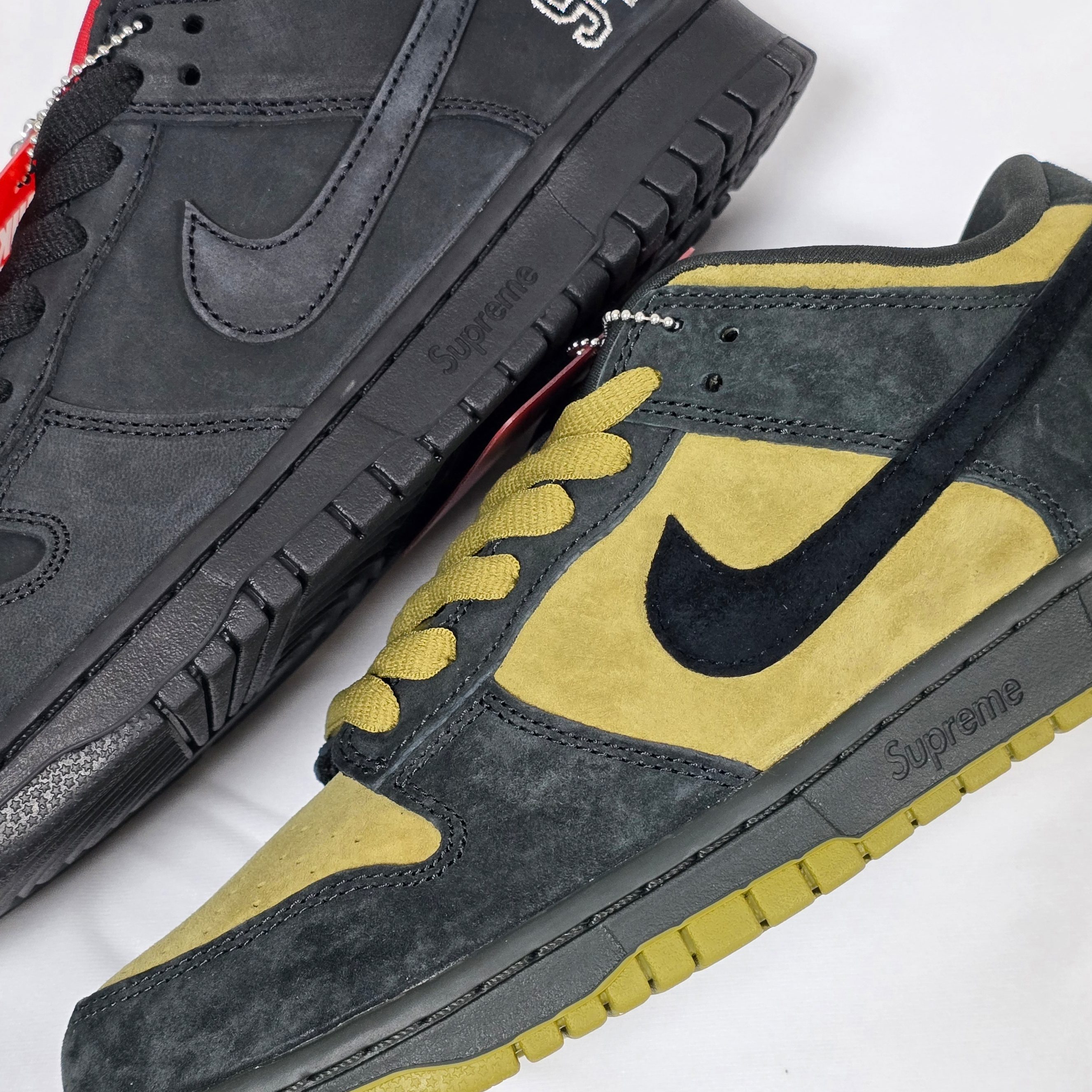Nike x Supreme SB Dunk Low Camper Green, Nike x Supreme SB Dunk Low Black 착용 스타일