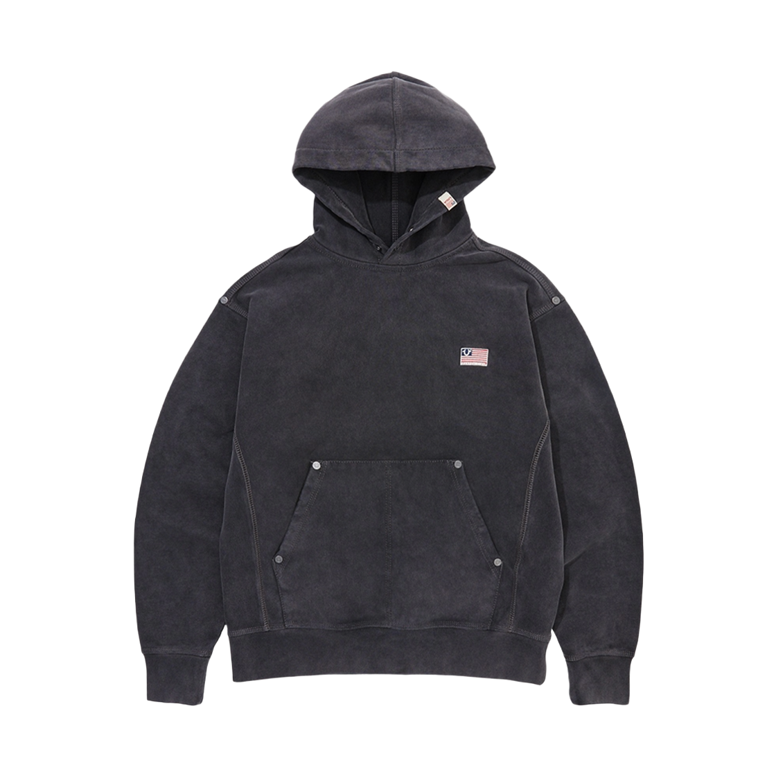 TRA3TSU110WBK True Religion Old Glory Washed Hoody Washed Black