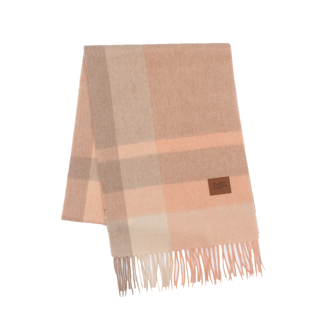 리끌로우 캐시미어 100% 체크 머플러 오렌지(RECLOW 100% Cashmere Check Muffler Orange) - 1