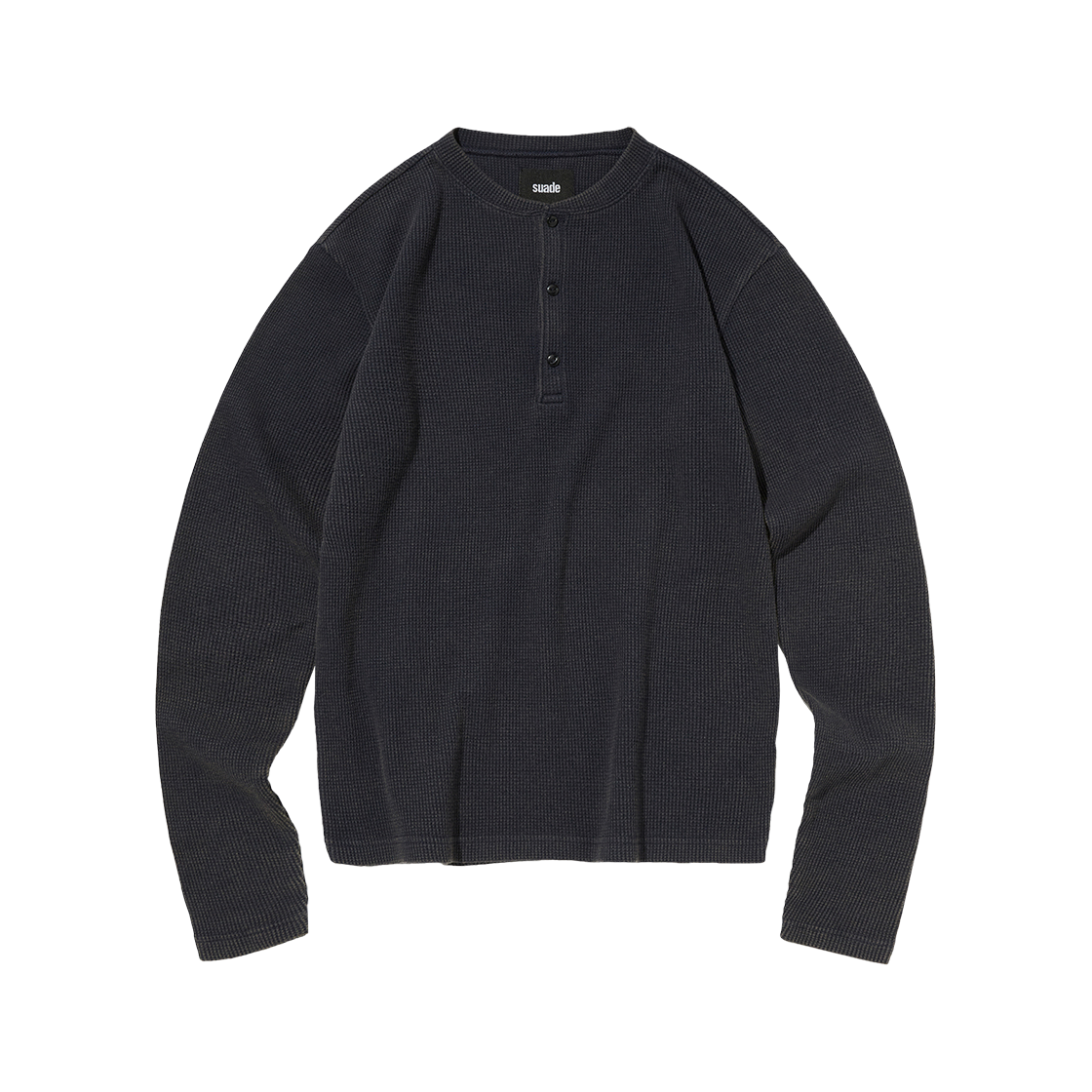 SDEFTO101NV Suade Thermal Henley Neck Navy