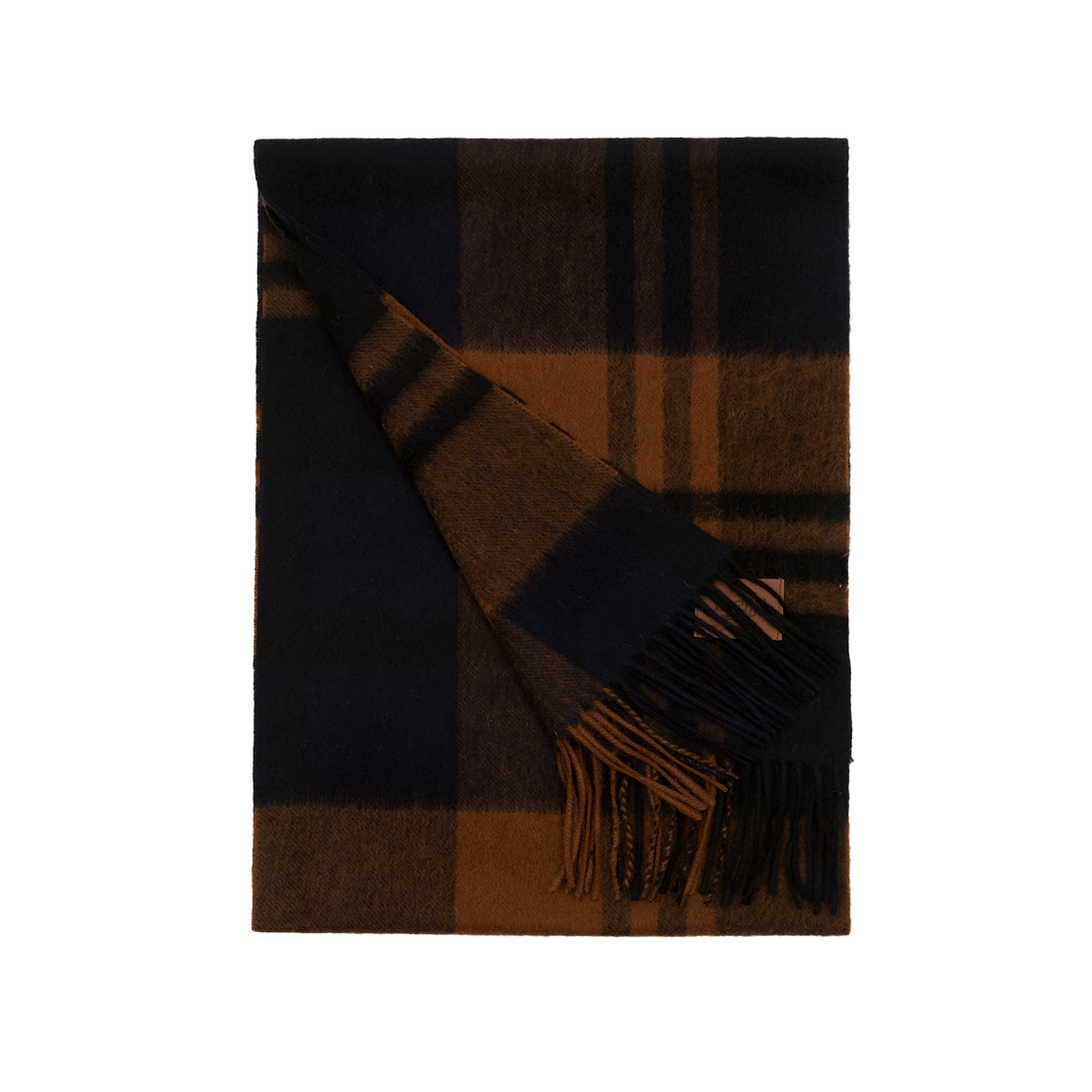 리끌로우 문 체크 캐시미어 100% 머플러 카멜(RECLOW Munm Check Cashmere 100% Muffler Camel) - 2