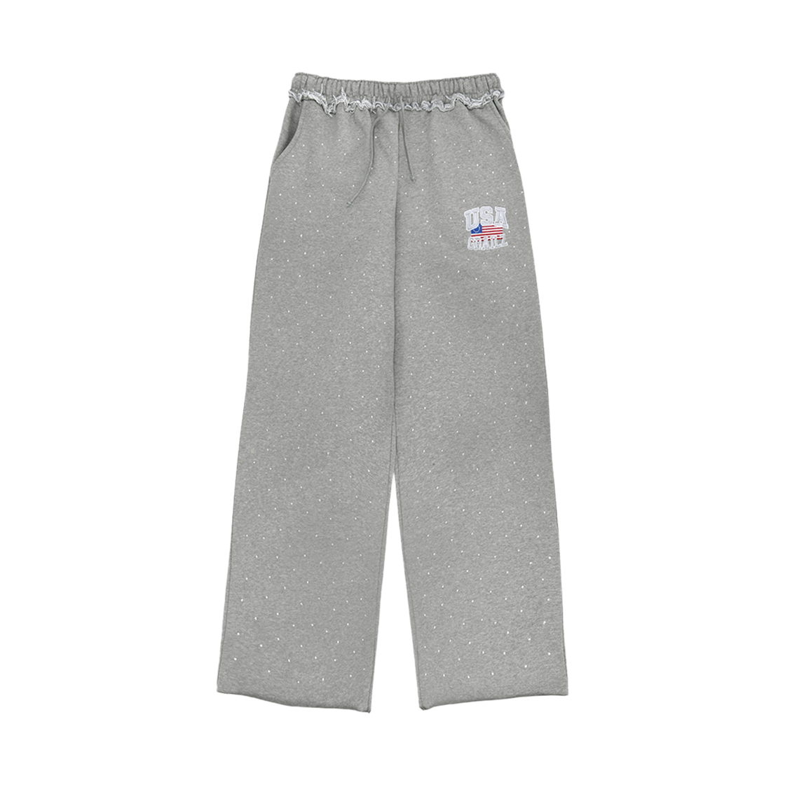 GR25FWMB01GR Grailz Crystal Baggy Sweat Pants Gray