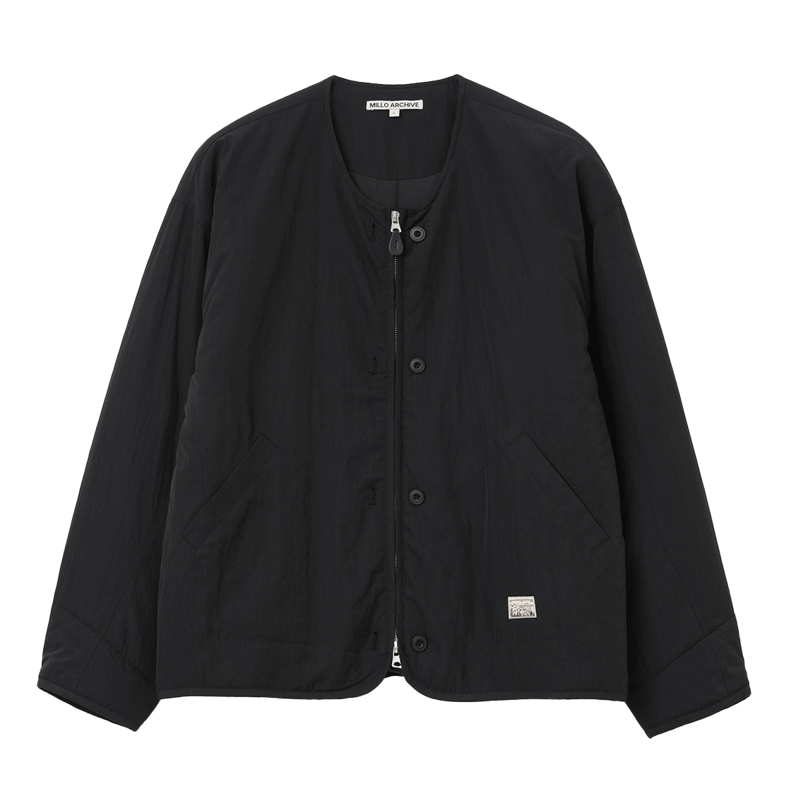 ML589BLK Millo Archive Button Liner Quilted Jacket Black
