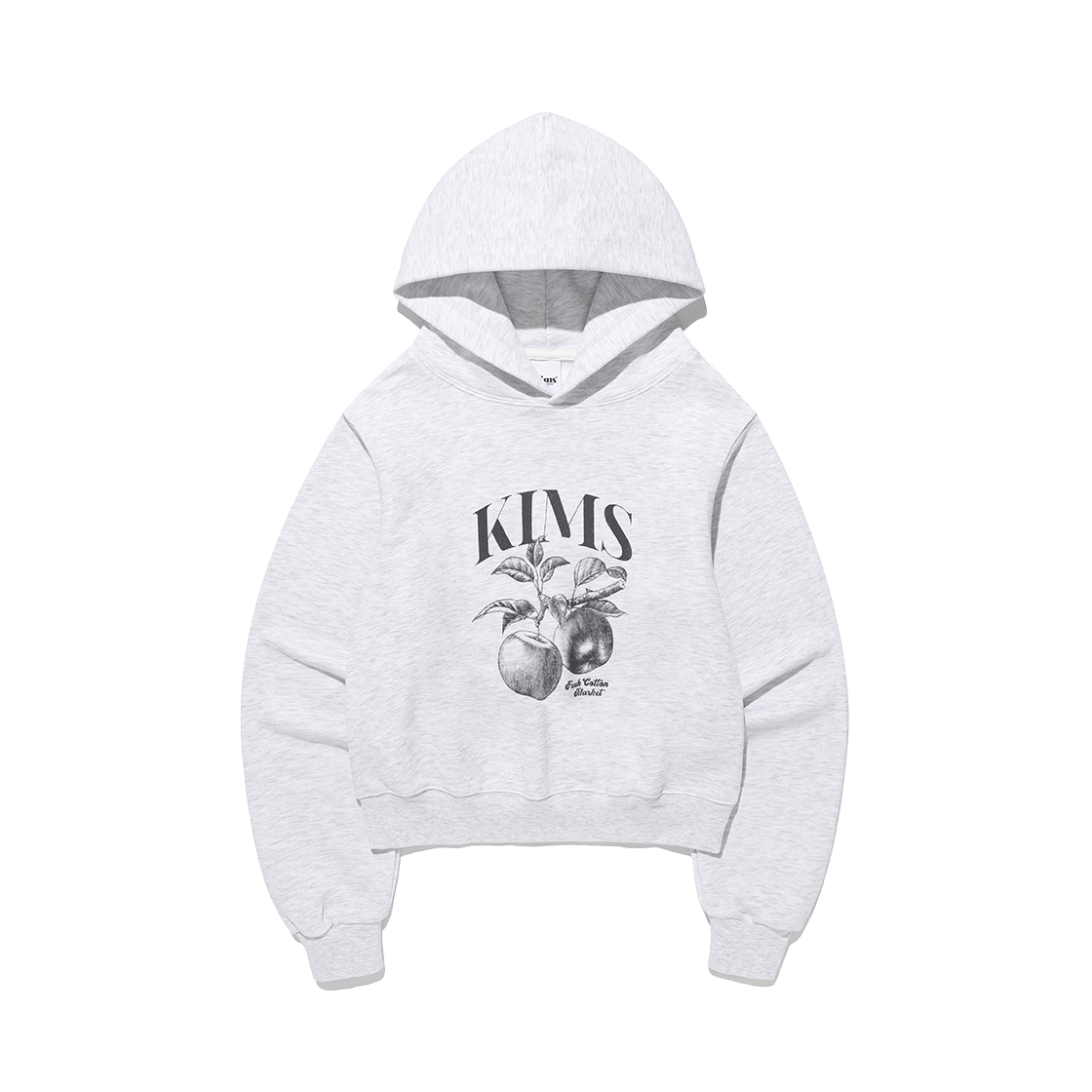 KIB5FUM416AGR Kims Fresh Cotton Market Apple Sketch Hoodie Grey