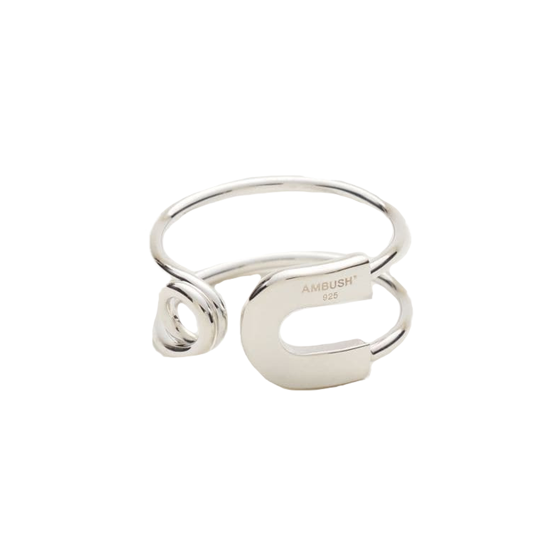KW5DJERAH03SV Ambush Women Safety Pin Ring Silver - 25FW