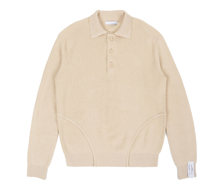 JTK_ARTISANAL_AW25_NT03 JTK ARTISANAL Corset-Seamed Long Sweater Ivory