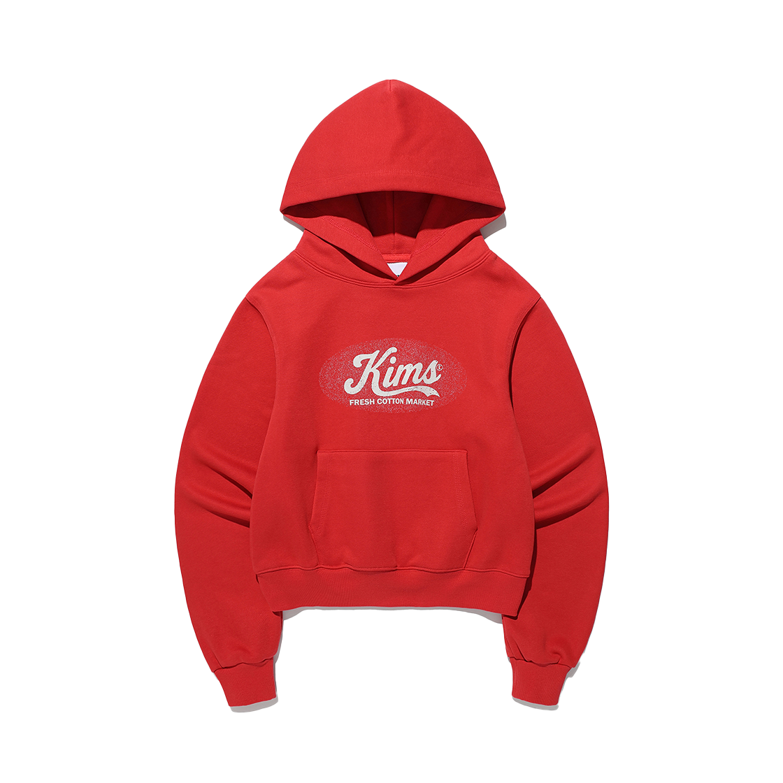 KIB5FUM414ARE Kims Fresh Cotton Market (Unisex) Kims Ballpark Logo Hoodie Red