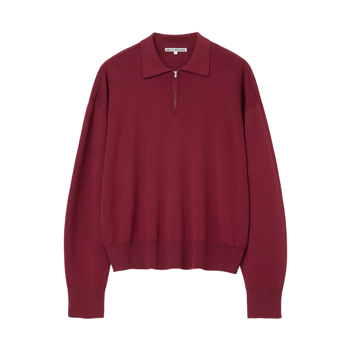 ML594DRE Millo Archive Ray Half Zip Up Knit Deep Red