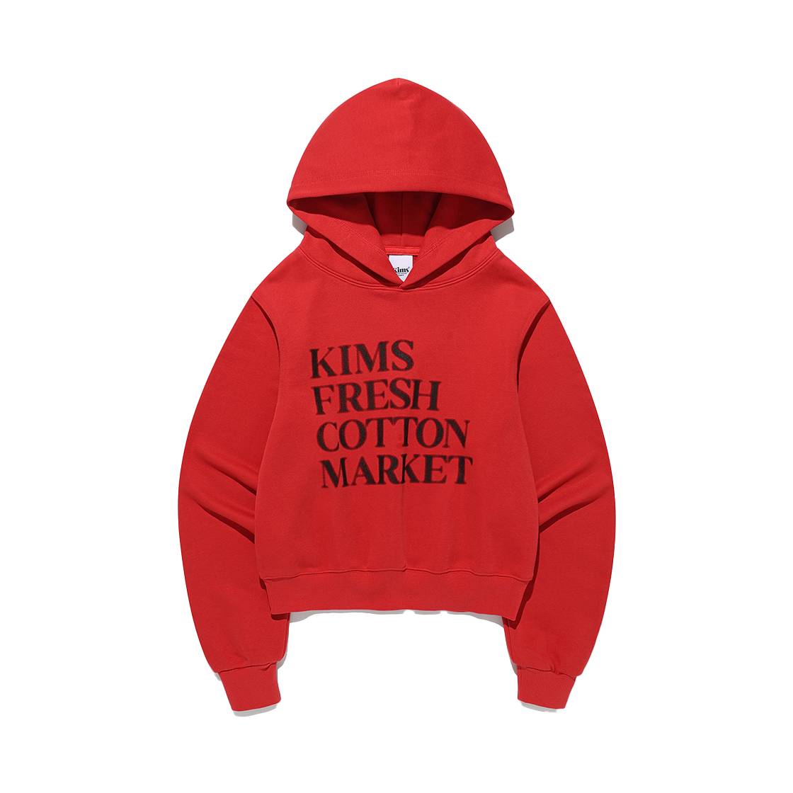 KIB5FUM407ARE Kims Fresh Cotton Market Hazy Left Range Logo Hoodie Red