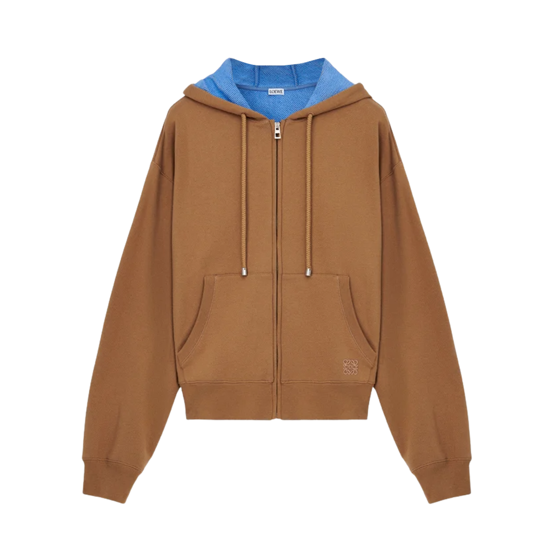 로에베 코튼 집업 후드 베이지 블루(Loewe Zip-Up Hoodie in Cotton Beige Blue)