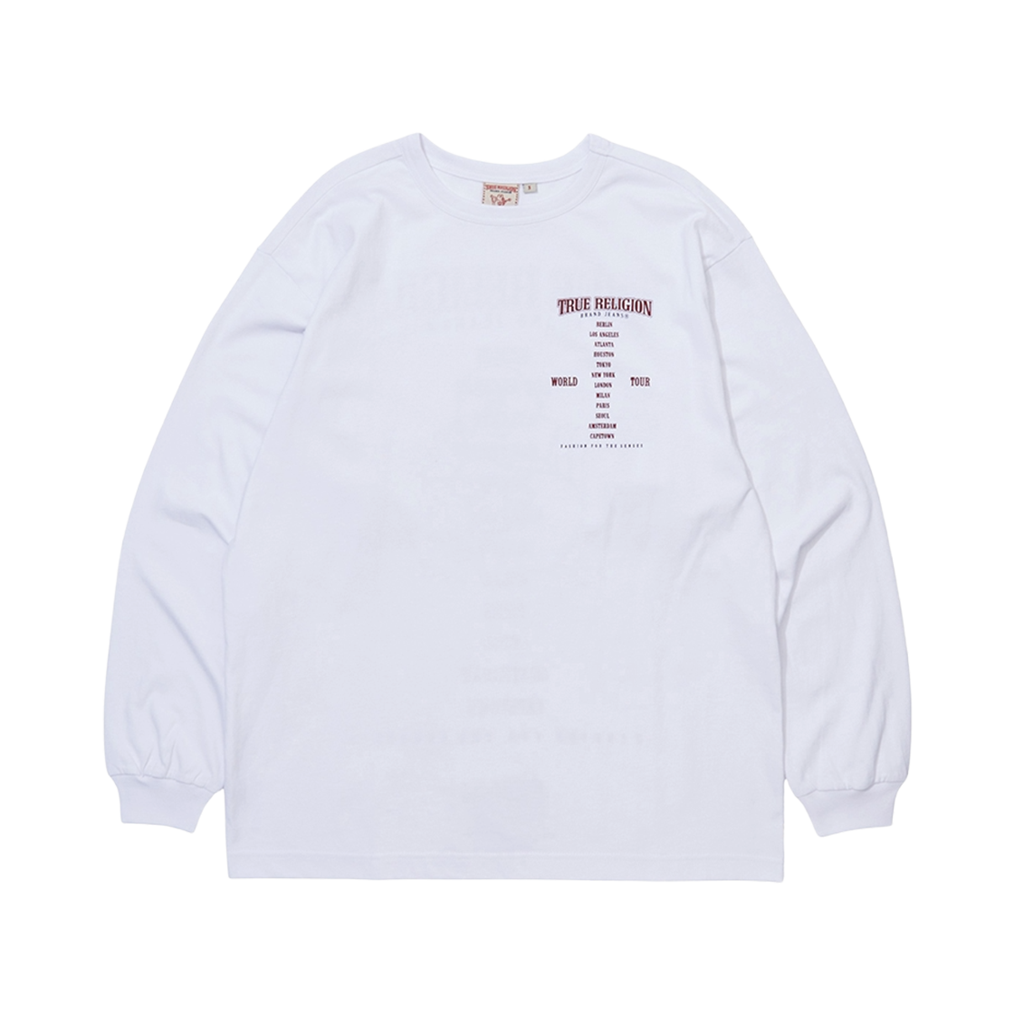 트루릴리젼 월드 투어 롱 슬리브 솔리드 화이트(True Religion World Tour Long Sleeve Solid White)