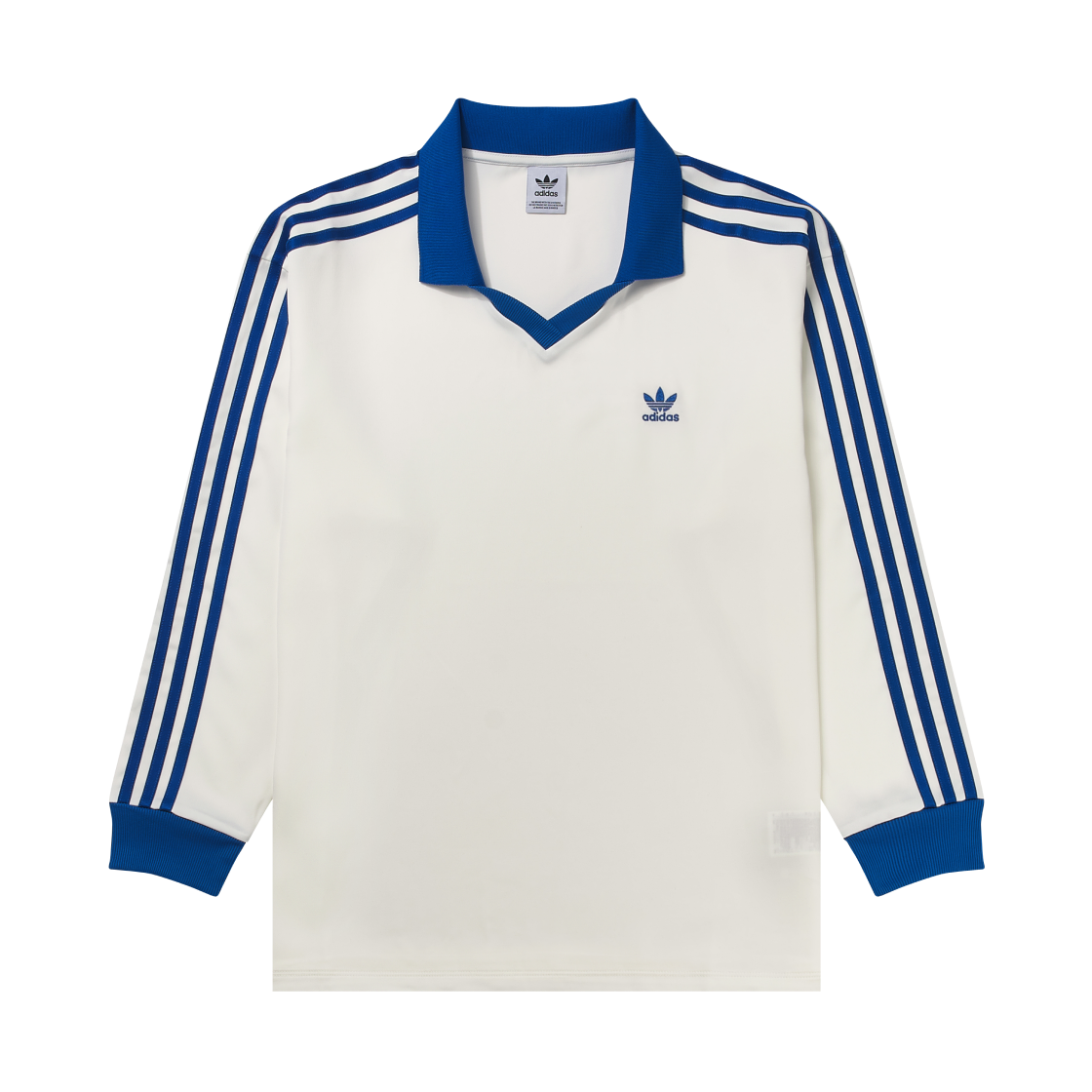 (W) 아디다스 삼선 사틴 롱슬리브 티셔츠 클라우드 화이트 - KR 사이즈((W) Adidas 3-Stripes Satin Long Sleeve T-Shirt Cloud White - KR Sizing)