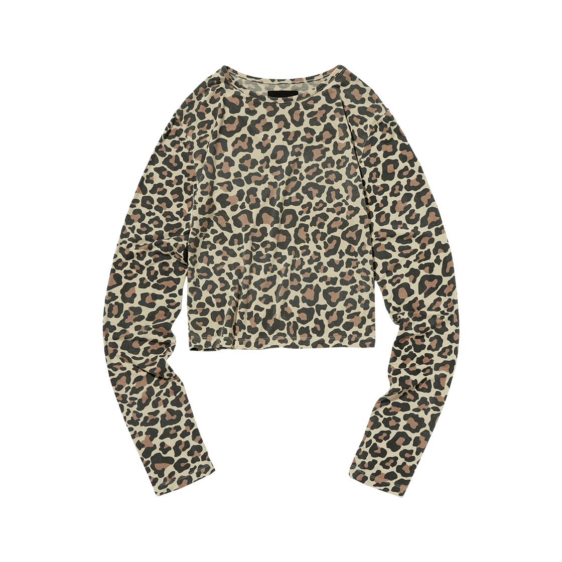 스웨이드 패턴 슬림 롱 슬리브 레오파드(Suade Pattern Slim Long Sleeve Leopard)