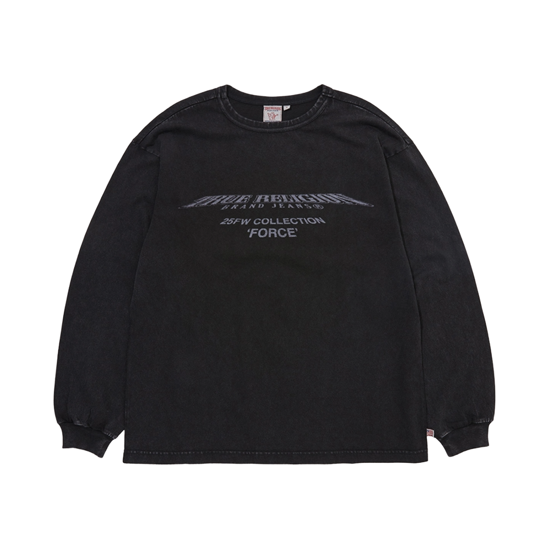 TRA3TSU502WBK True Religion Unknown Force Washed Long Sleeve Washed Black