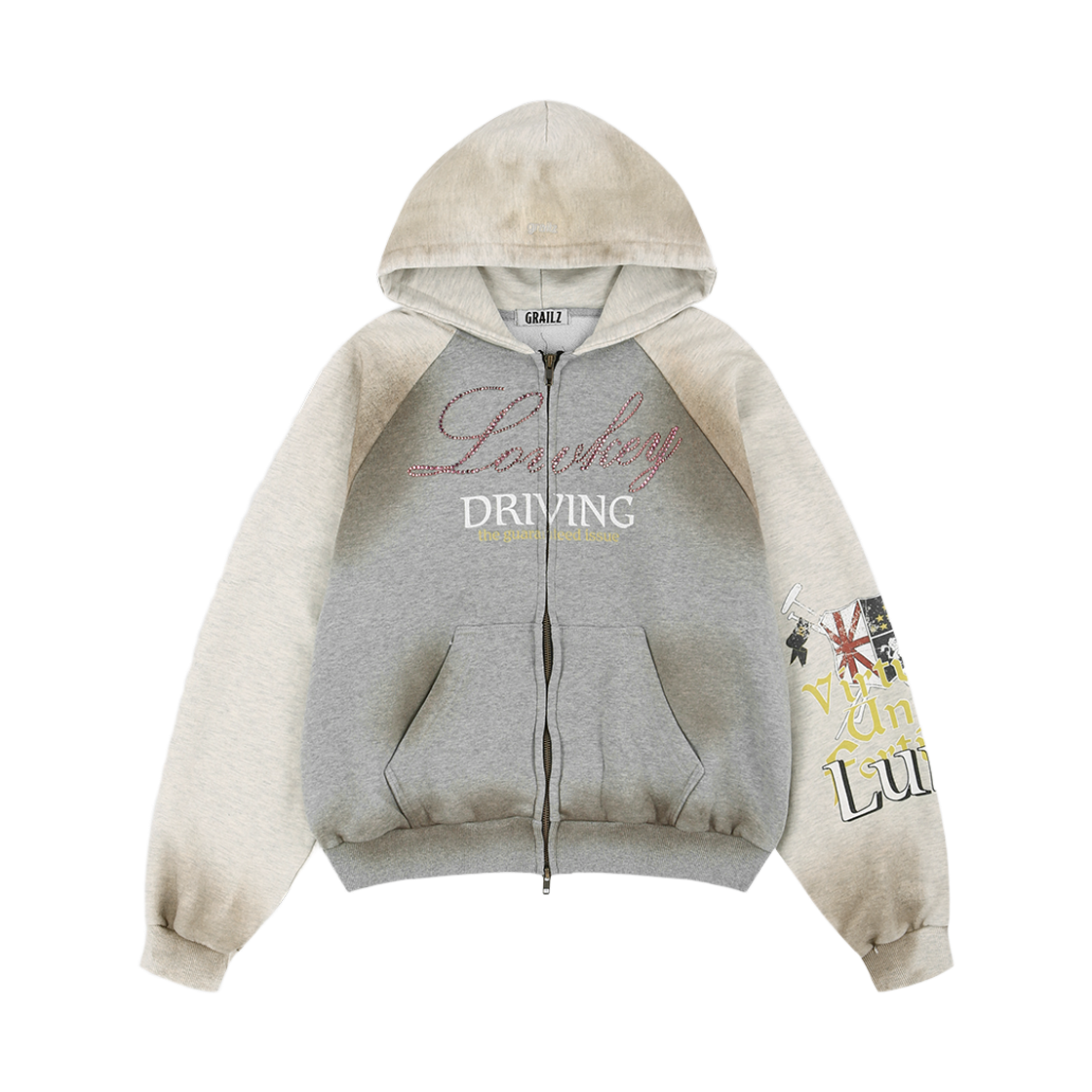GR25FWMH01OT Grailz Lowkey Dirty Zip Hoodie Oatmeal