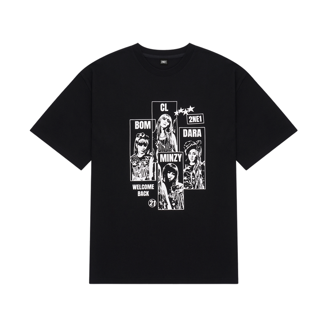 투애니원 웰컴 백 앵콜 포토 티셔츠 블랙(2NE1 Welcome Back Encore Photo T-Shirt Black)