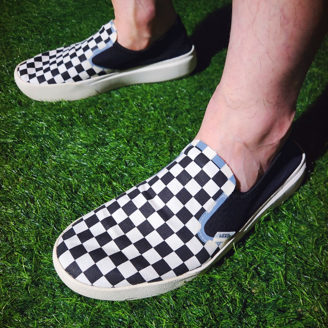 Stussy Tough Tread T-Shirt Black, Vans Checkerboard Comfycush One Black 착용 스타일 - 5