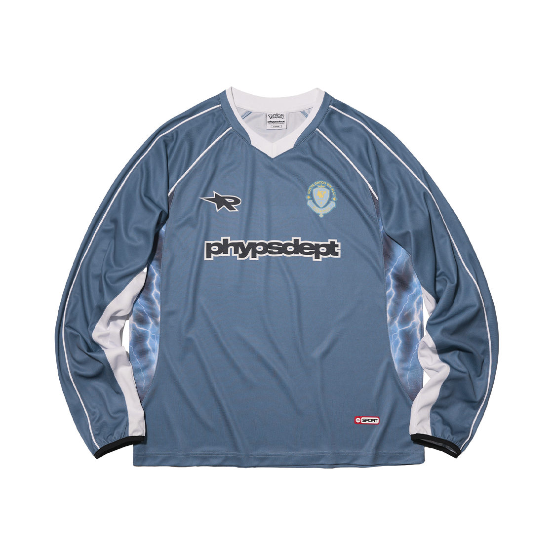 PFF1LS302CBL Phyps Dept Pokemon Piping Artwork Mesh Long Sleeve Blue