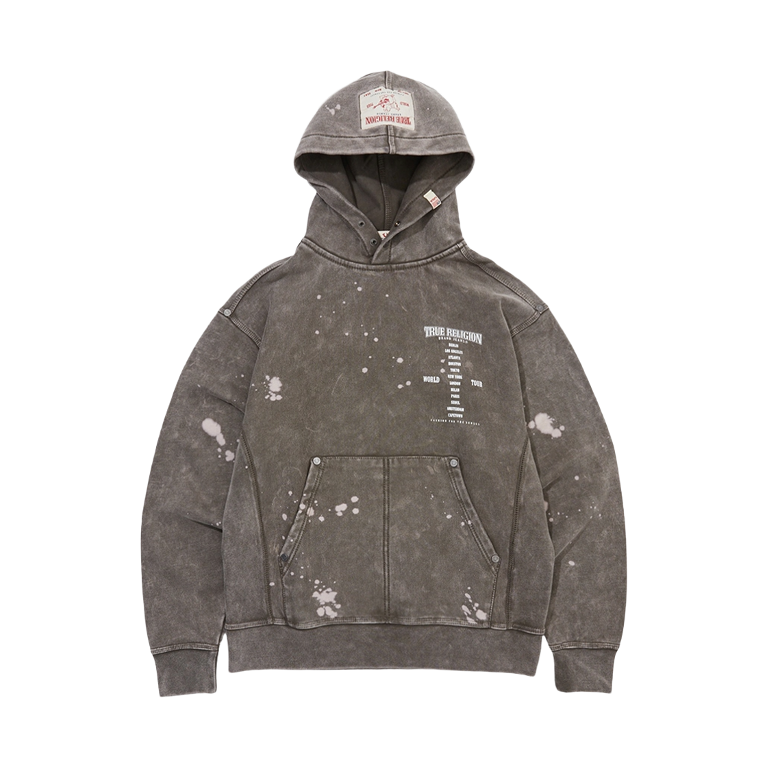 TRA3TSU108KKH True Religion World Tour Washed Hoody Khaki