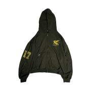 PACOSPLY Falling Angel Zip Up Hoodie Khaki