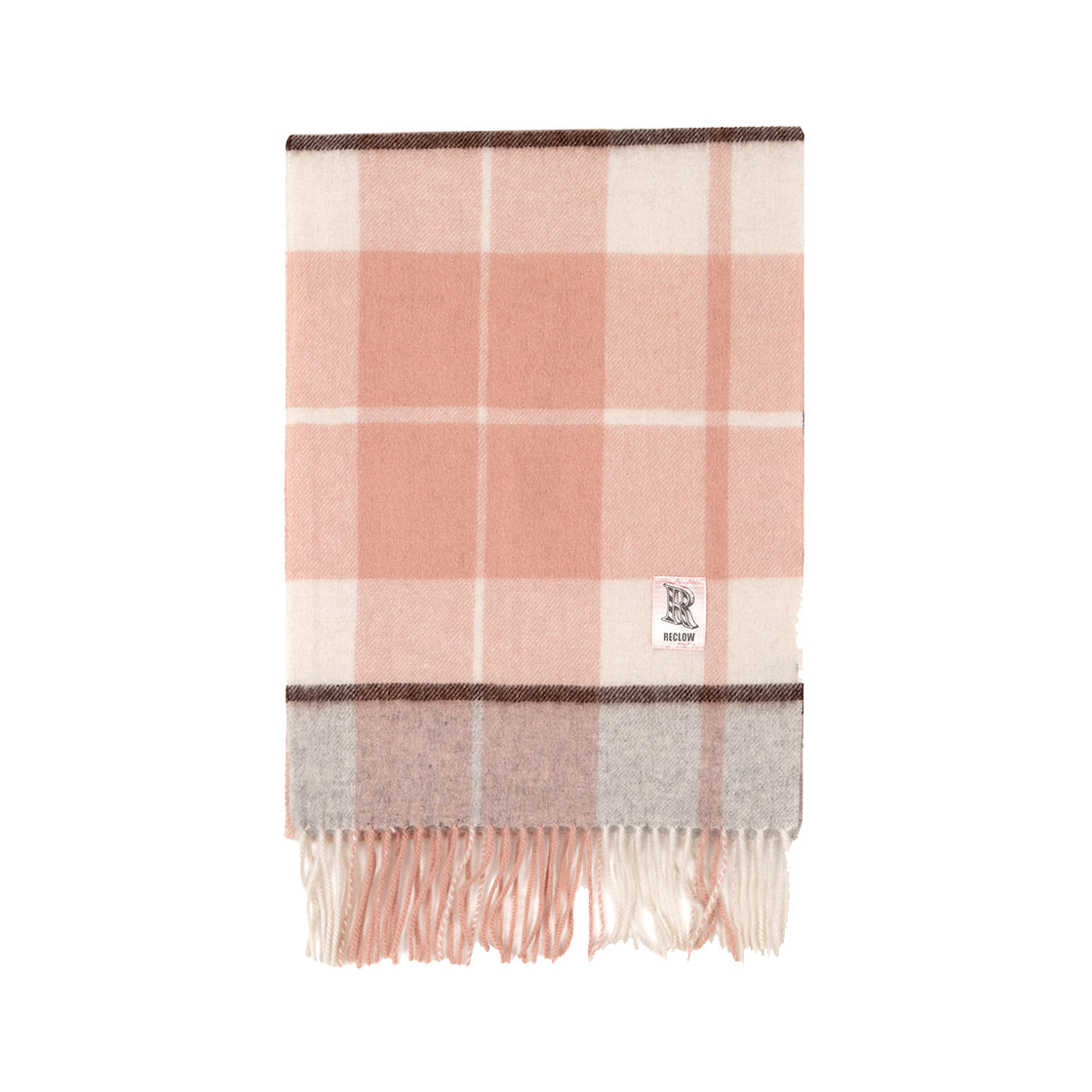 리끌로우 캐시미어 100% 체크 머플러 핑크(RECLOW 100% Cashmere Check Muffler Pink) - 2