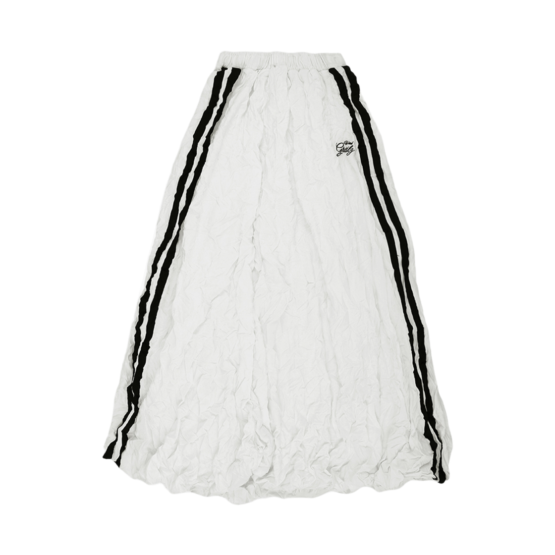 GR25FWFB03WH Grailz Crinkle Track Balloon Skirt White