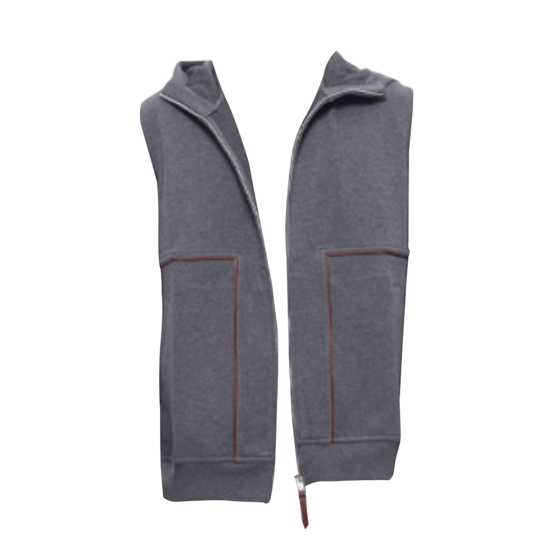 MW8639088G-C080 Brunello Cucinelli Cotton Hooded Zip-Up Vest Grey