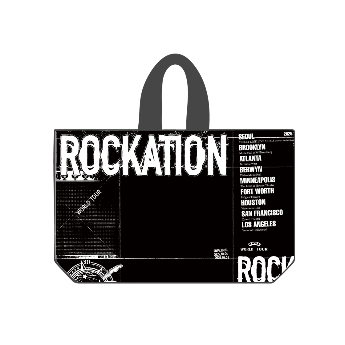 큐더블유이알 [락케이션] 리유저블백 (블랙)(QWER [ROCKATION] REUSABLE BAG (Black))