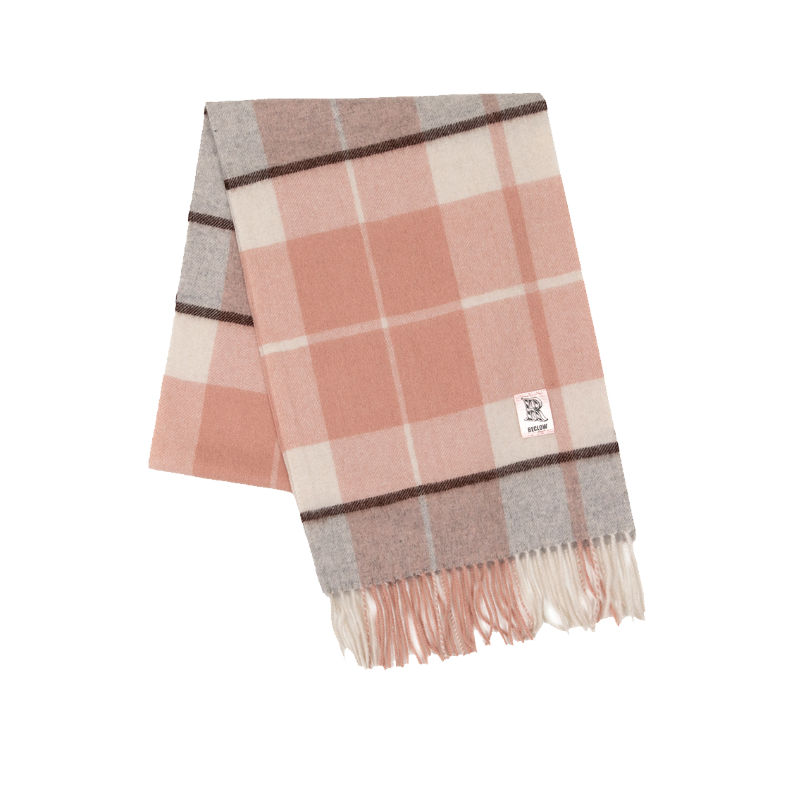 리끌로우 캐시미어 100% 체크 머플러 핑크(RECLOW 100% Cashmere Check Muffler Pink) - 1