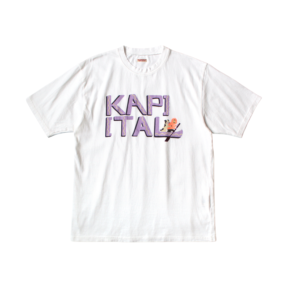 캐피탈 20 저지 크루 티셔츠 카누 캐피탈 Pt 퍼플(Kapital 20 Jersey Crew T-Shirt Canoe Kapital Pt Purple)