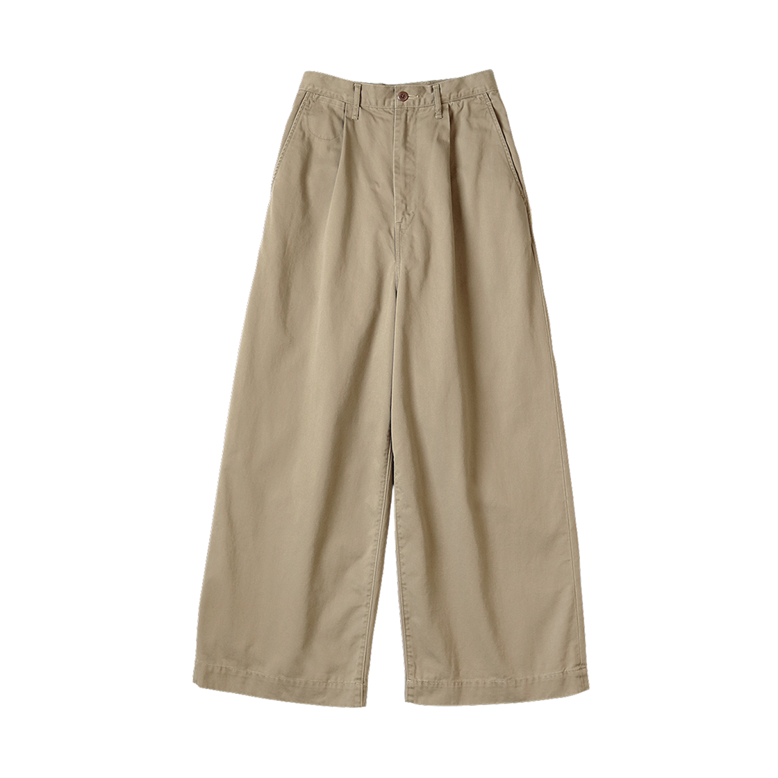 캐피탈 치노 하이 웨이스티드 배기 팬츠 베이지(Kapital Chino High-Waisted Baggy Pants Beige) - 1