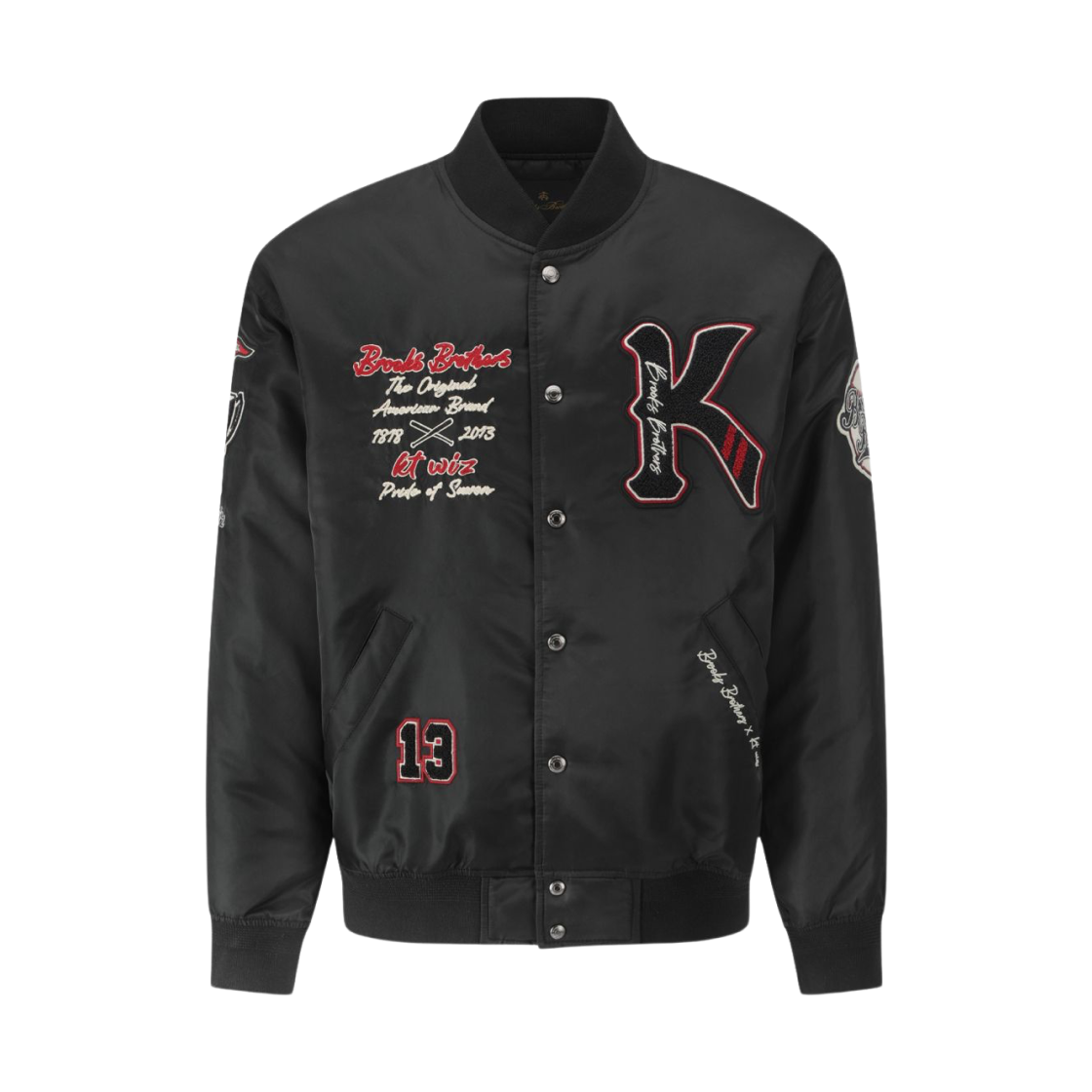 KT 위즈 x 브룩스 브라더스 바시티 자켓 블랙(KT Wiz x Brooks Brothers Varsity Jacket Black)