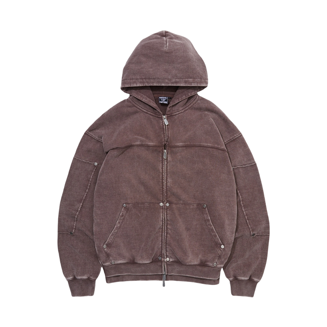 TRA3TSU701WBR True Religion x NOMANUAL No Religion Layer Hooded Zip-Up Washed Brown