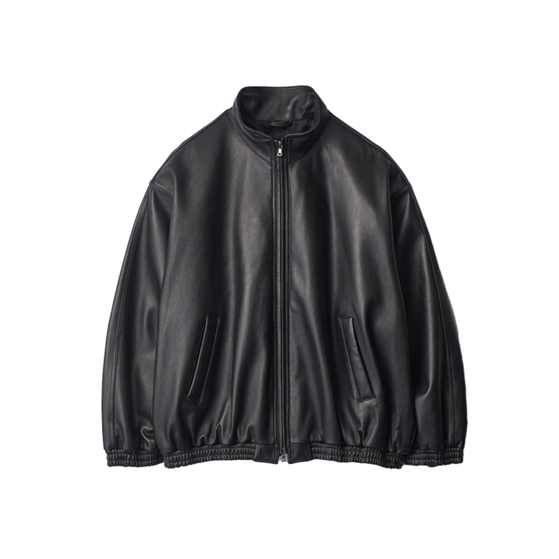 KM5DOTLSI02BK ssstein Sheep Leather Stand Collar Jacket Black - 25FW