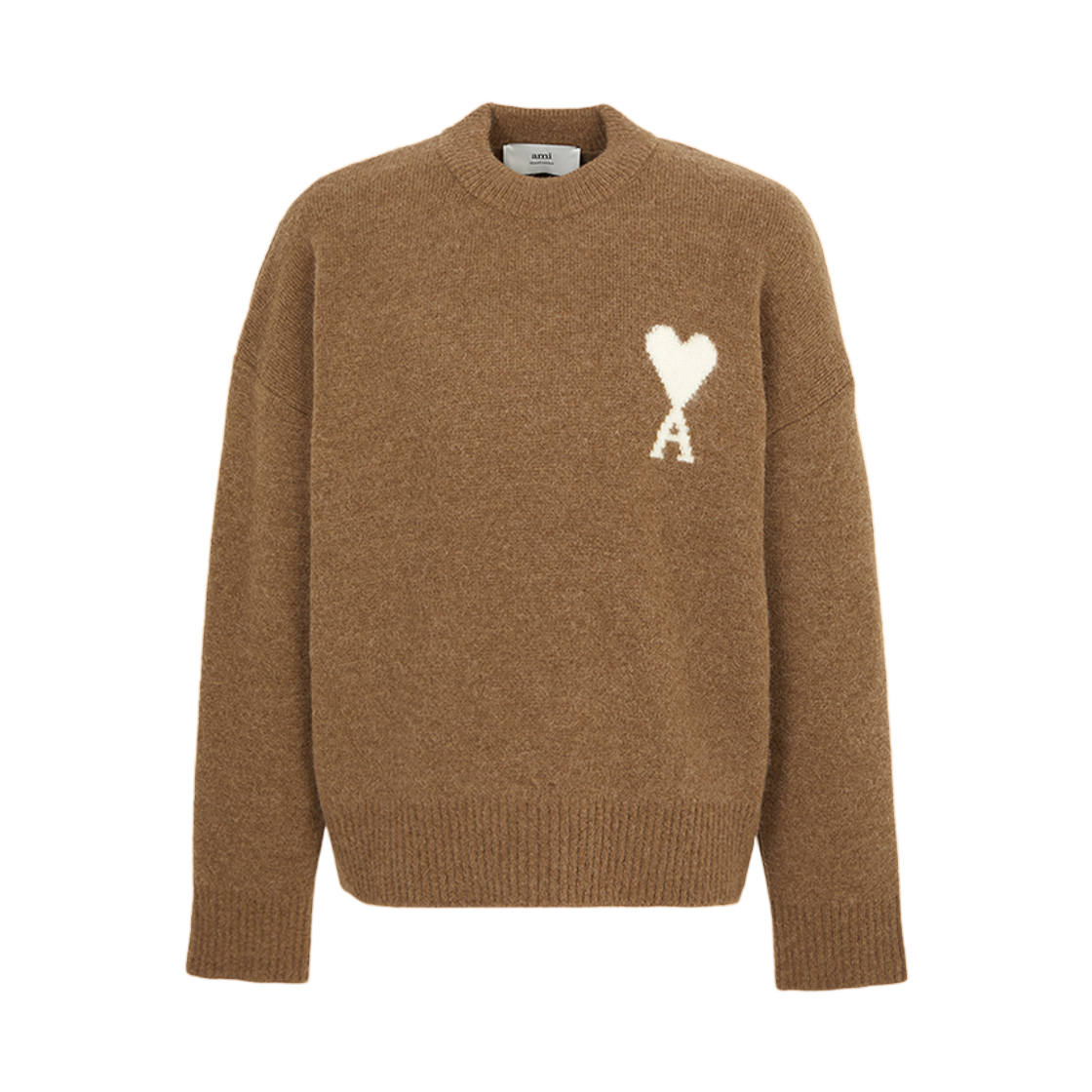 아미 빅 하트 로고 알파카 크루넥 스웨터 브라운(AMI de Coeur Alpaca Crewneck Sweater Brown) - 1