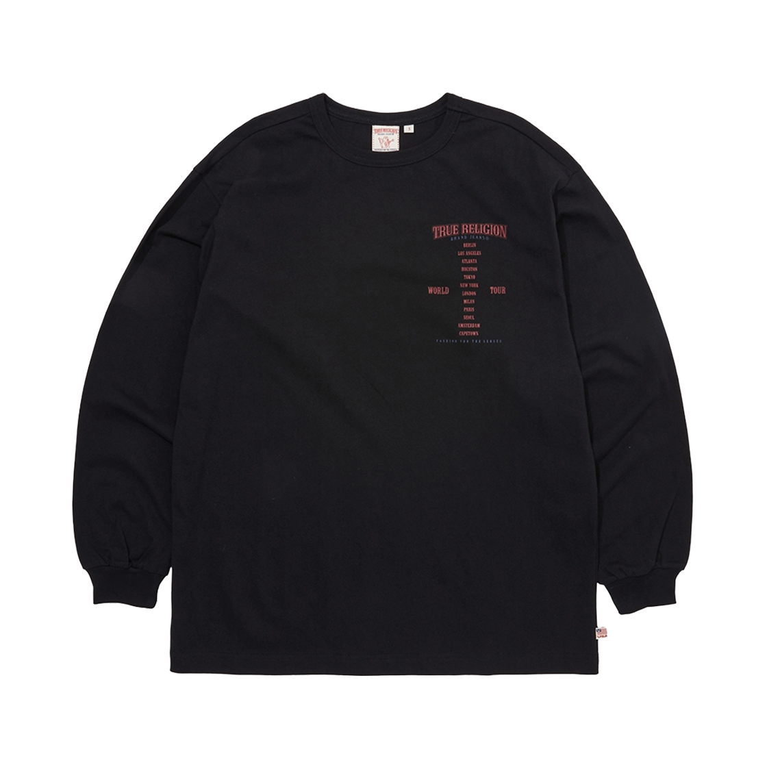 트루릴리젼 월드 투어 롱 슬리브 솔리드 블랙(True Religion World Tour Long Sleeve Solid Black)