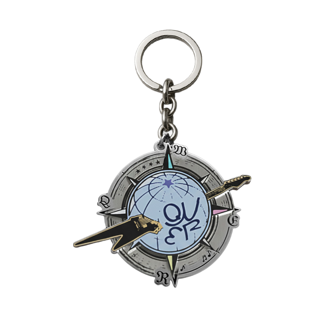 큐더블유이알 [락케이션] 메탈 스핀 키링(QWER [ROCKATION] METAL SPIN KEYRING)
